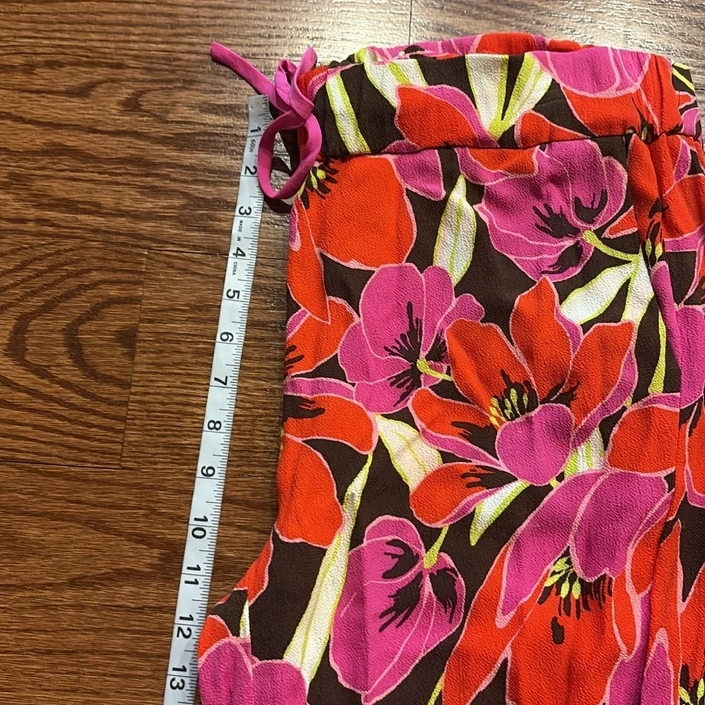 kate spade tropical Hutton lounge crop pants pull on style textured viscose 8